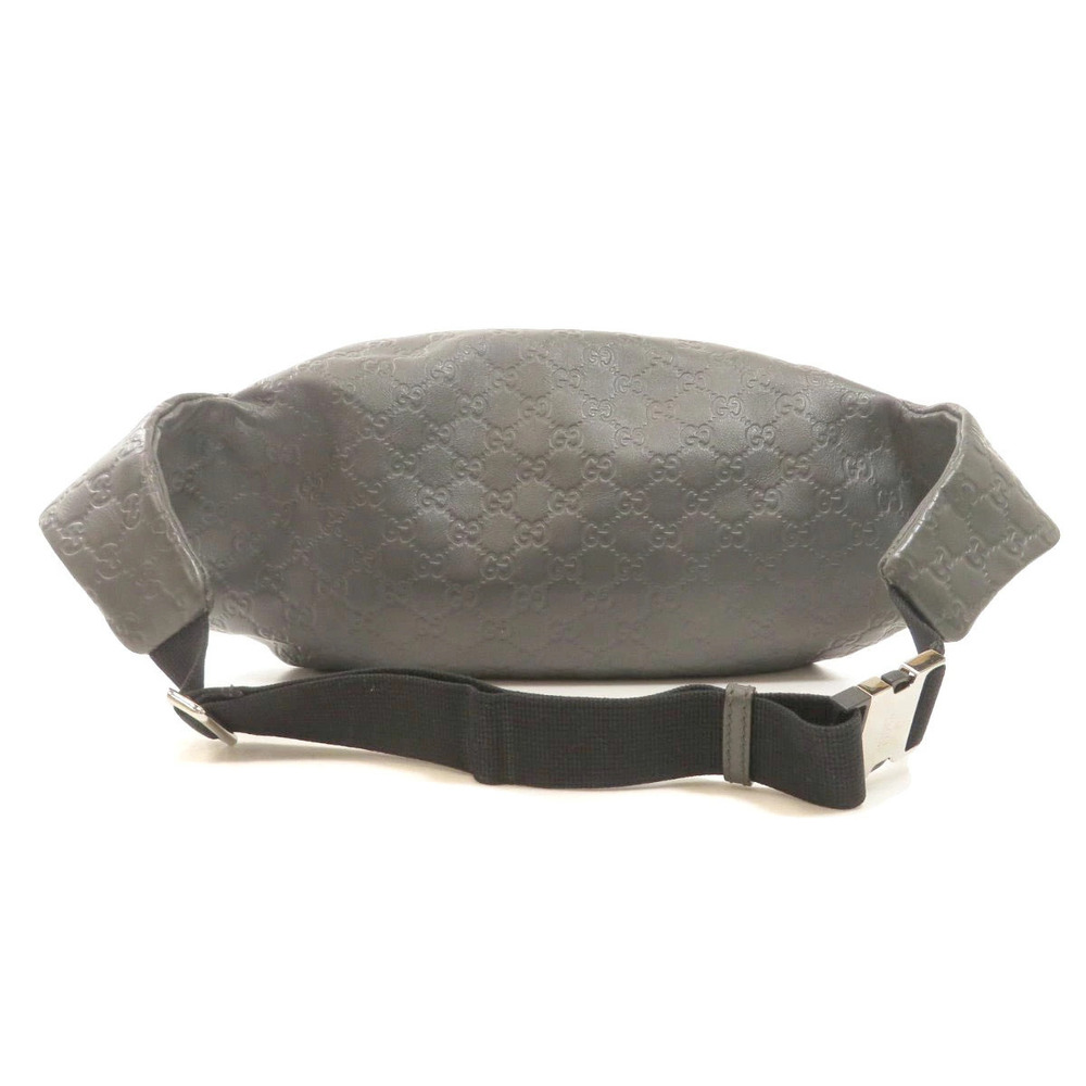 Gucci GG Body Crossbody Leather Bum Belt Bag ssima Shima Black